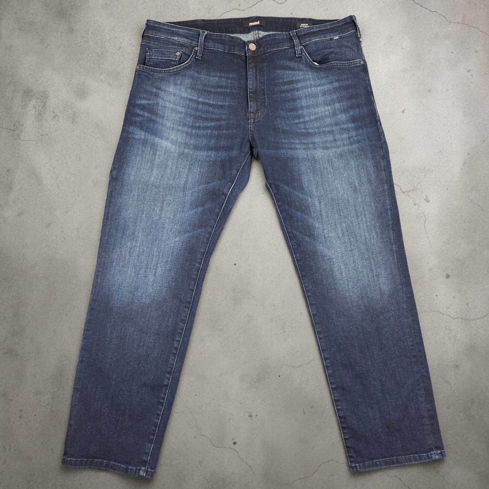 Mavi Marcus Slim Straight Leg Jeans Dark Wash Blue Denim Mens 40x30 Stretch